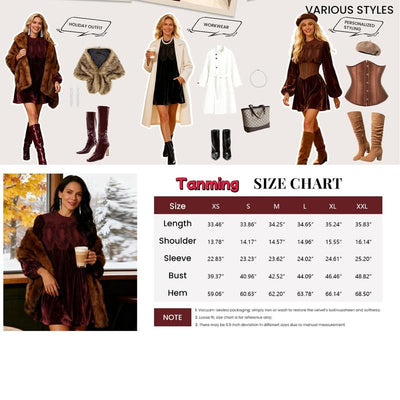 Tanming - Velvet & Lace Babydoll Dress